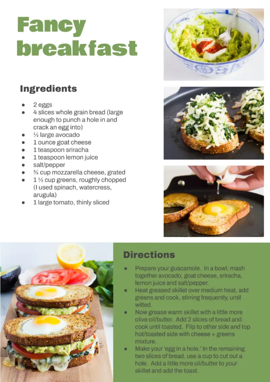 Recipe Fancy Breakfast Template for Google Docs