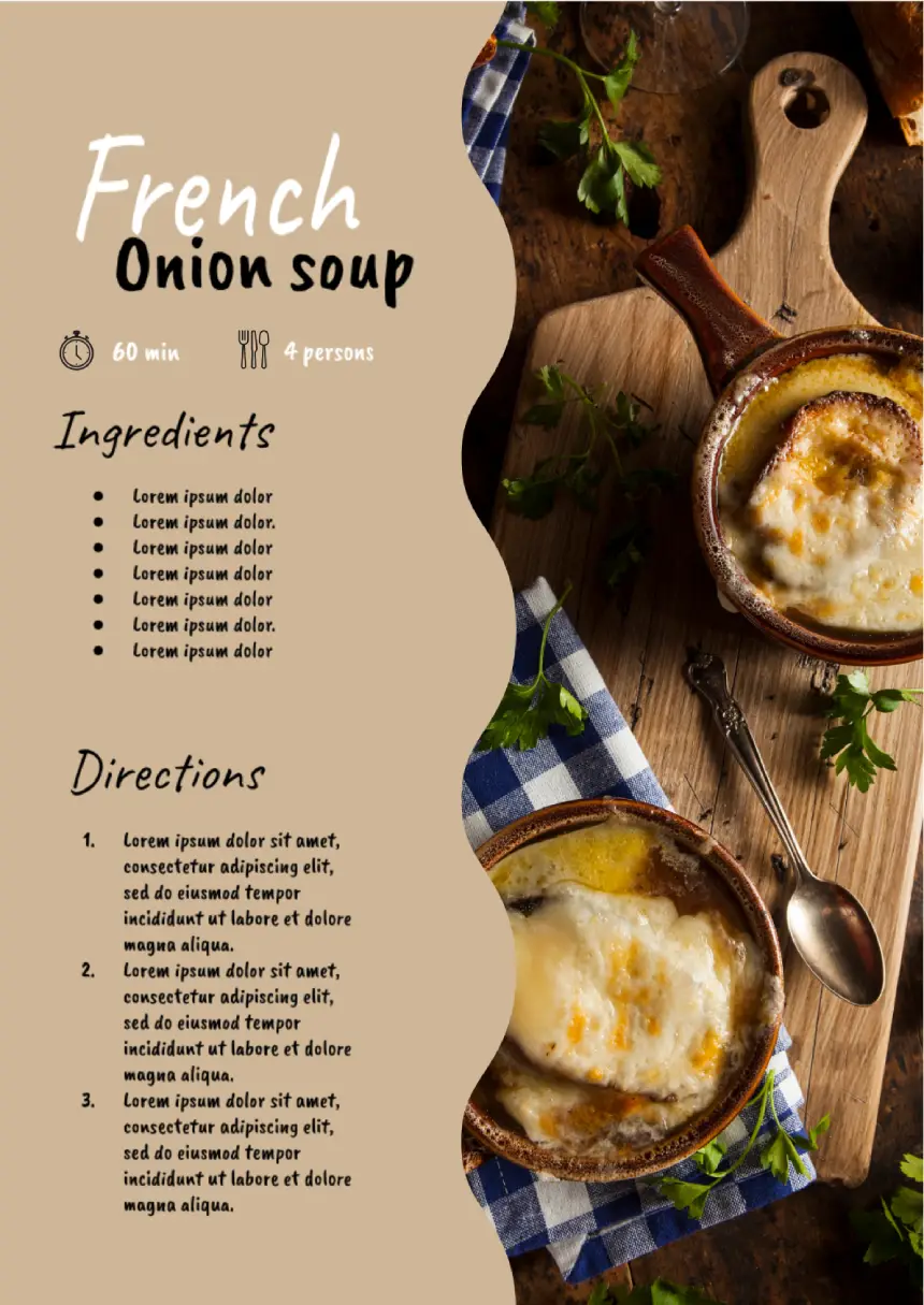Recipe French Onion Soup Template for Google Docs