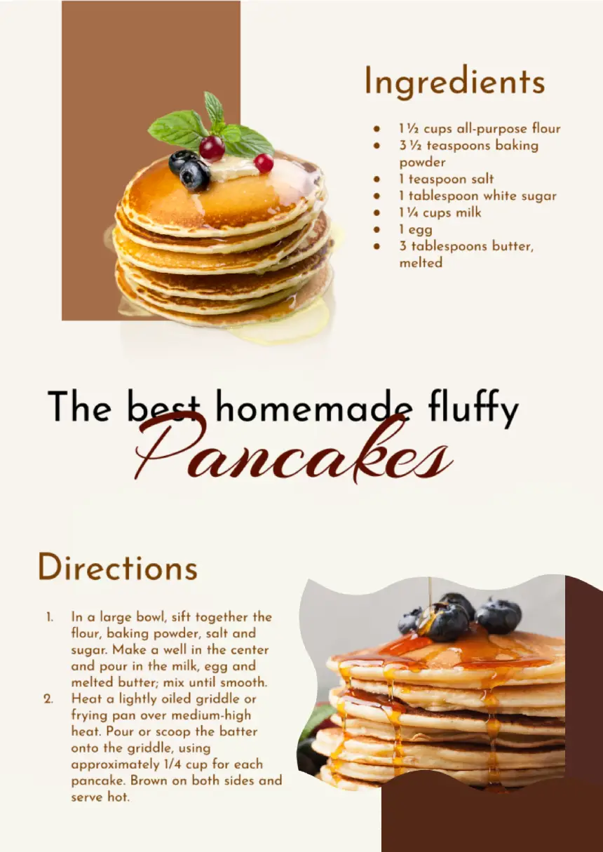 Recipe Homemade Pancakes for Google Docs