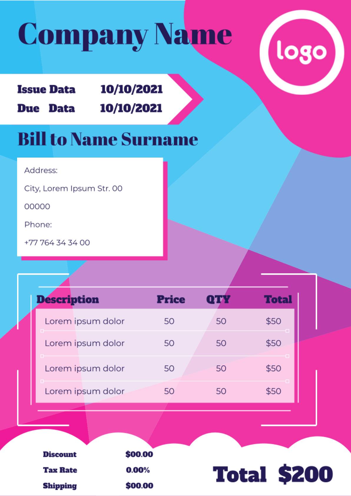 Invoice Template for Google Docs