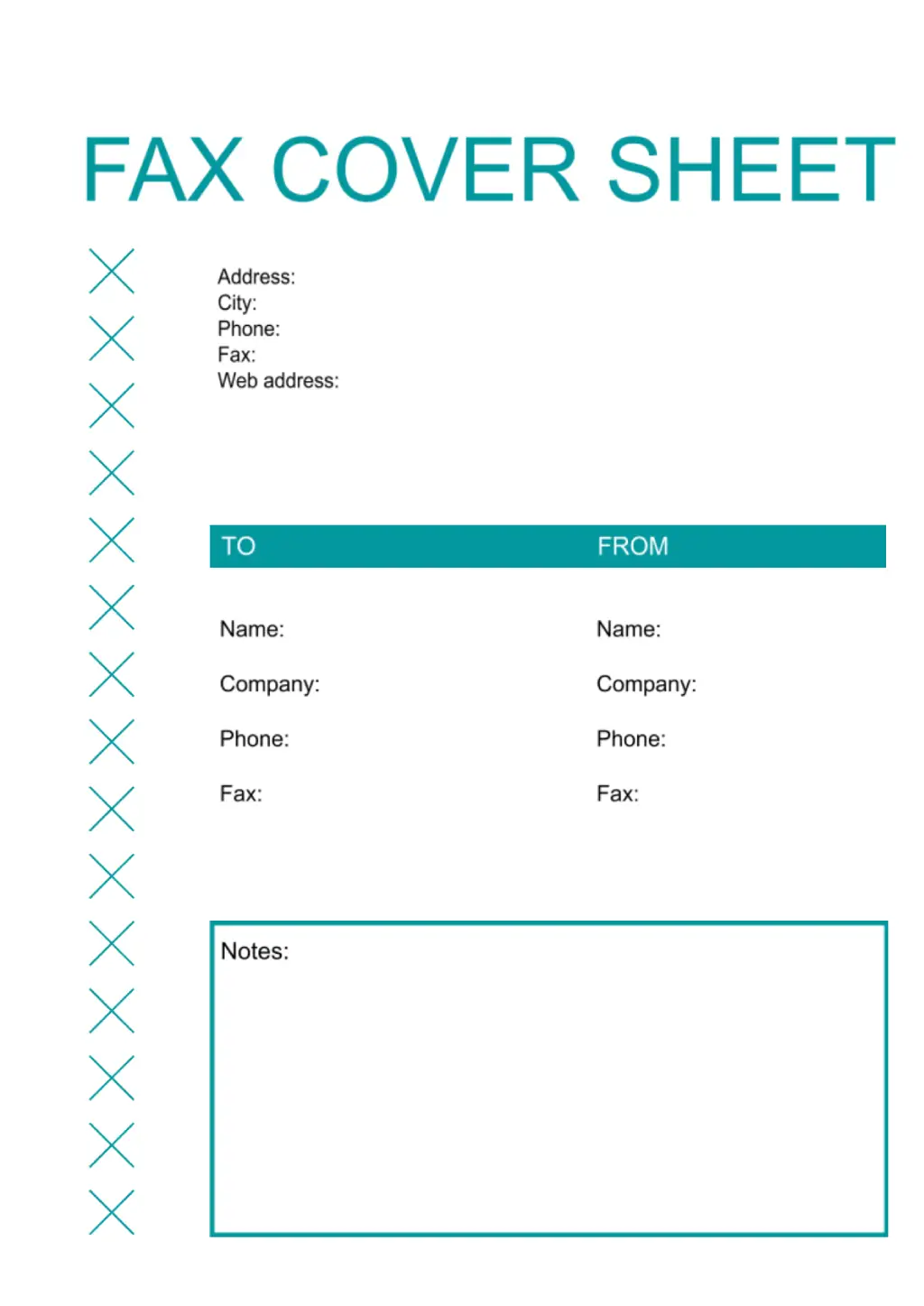 Fax Cover Sheet Template for Google Docs