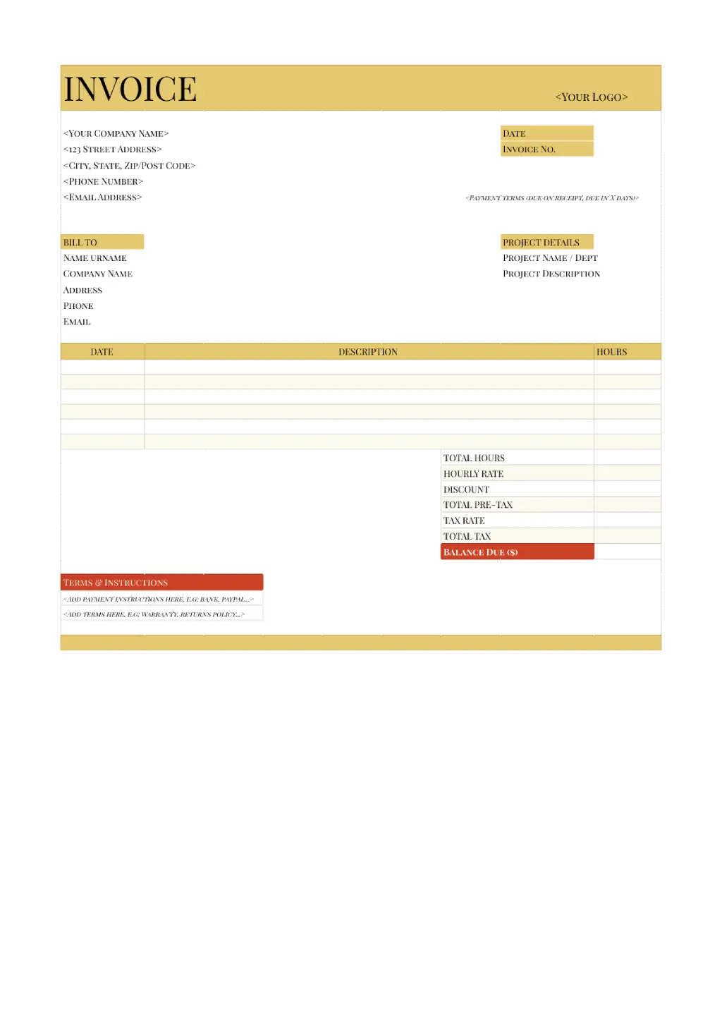 Freelance Invoice Template for Google Sheets