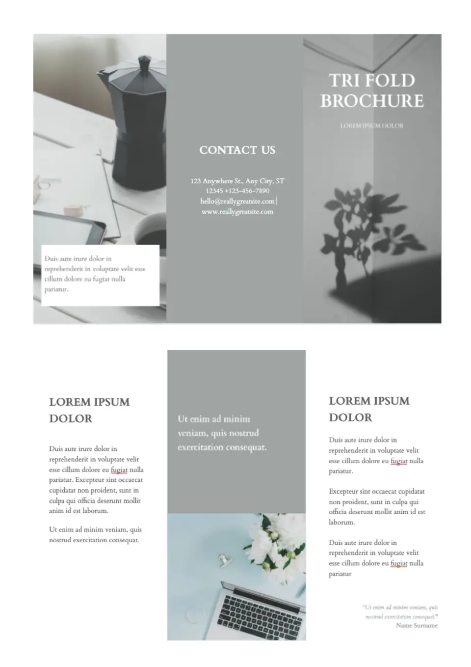 Tri Fold Brochure Template for Google Docs