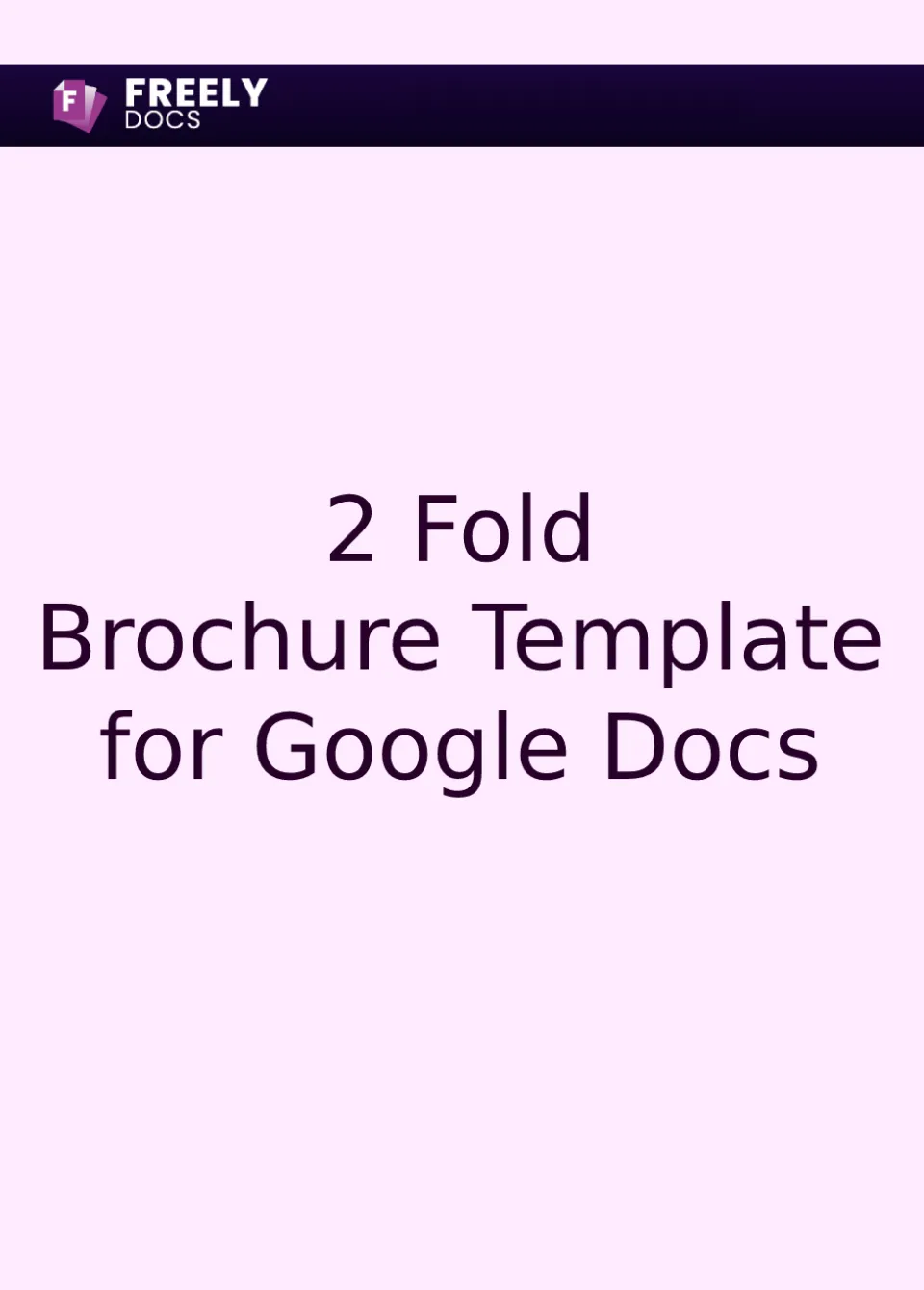 2 Fold Brochure Template For Google Docs