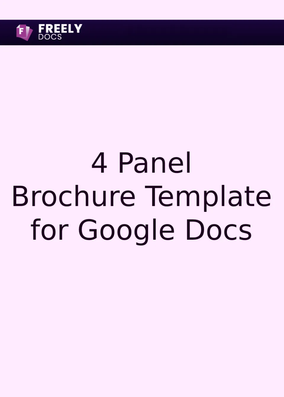 4 Panel Brochure Template For Google Docs