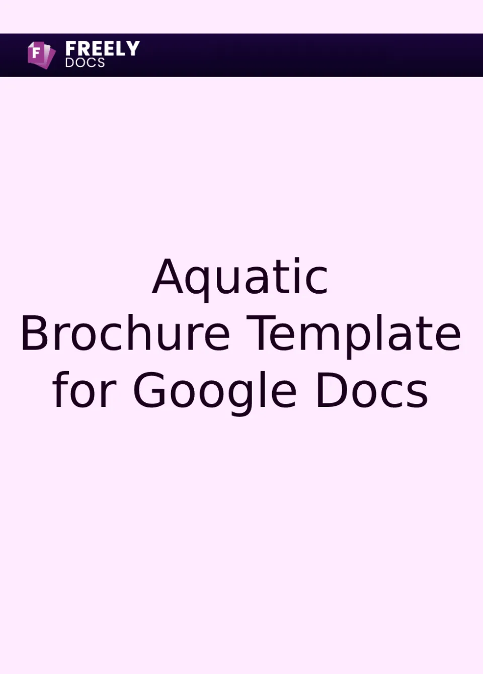 Aquatic Brochure Template For Google Docs