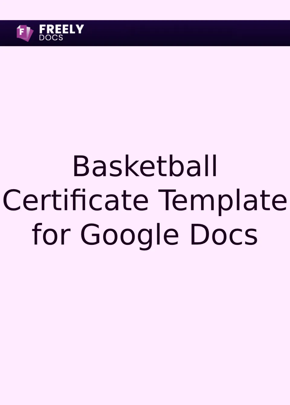 Basketball Certificate Template For Google Docs