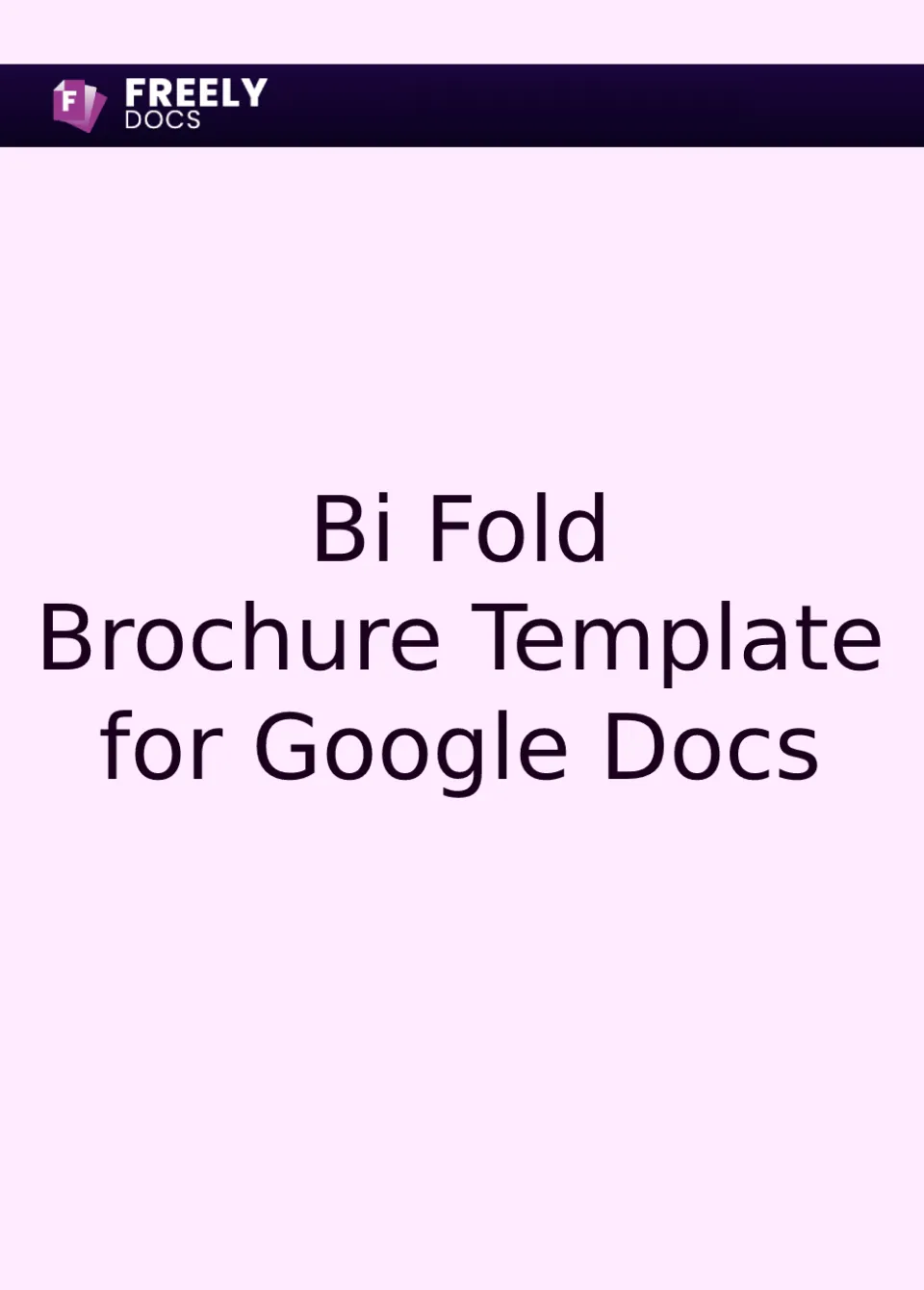 Bi Fold Brochure Template For Google Docs
