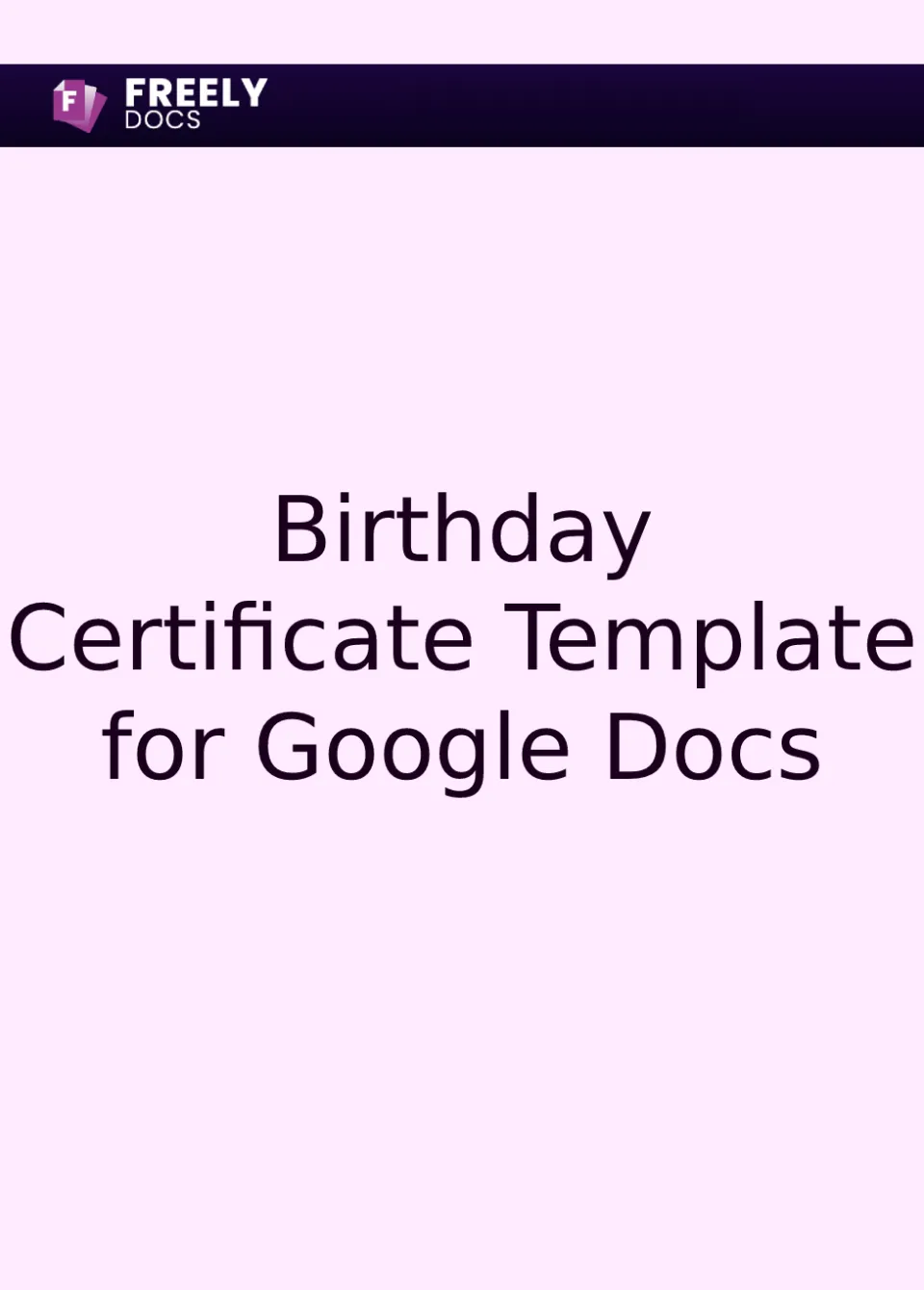 Birthday Certificate Template For Google Docs