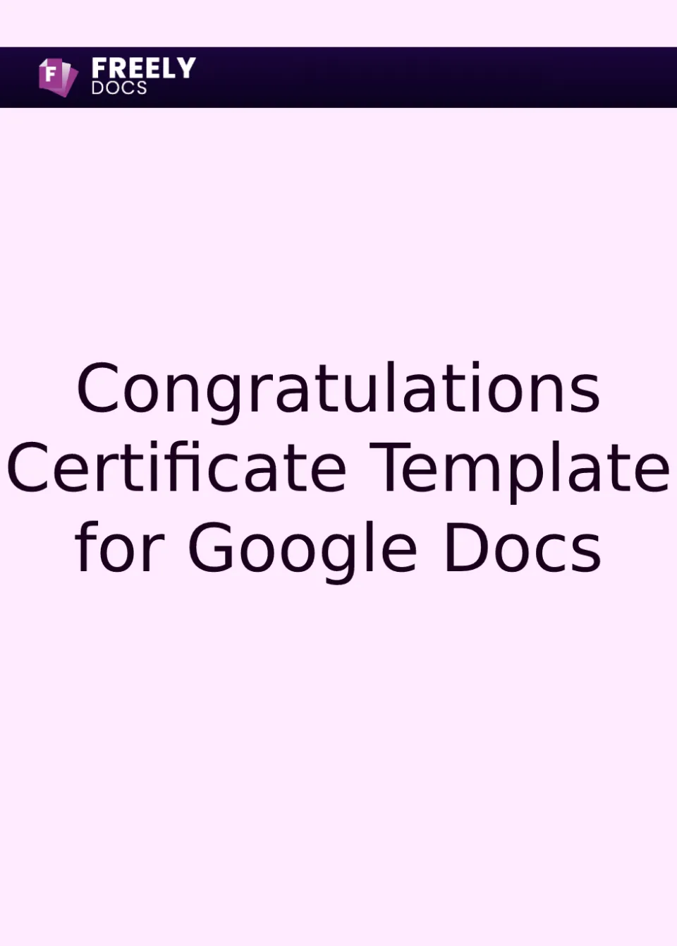 Congratulations Certificate Template For Google Docs