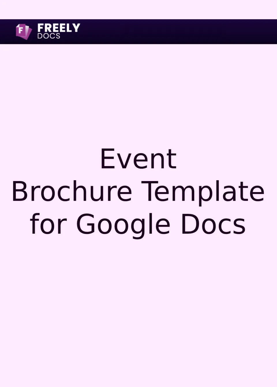 Event Brochure Template For Google Docs