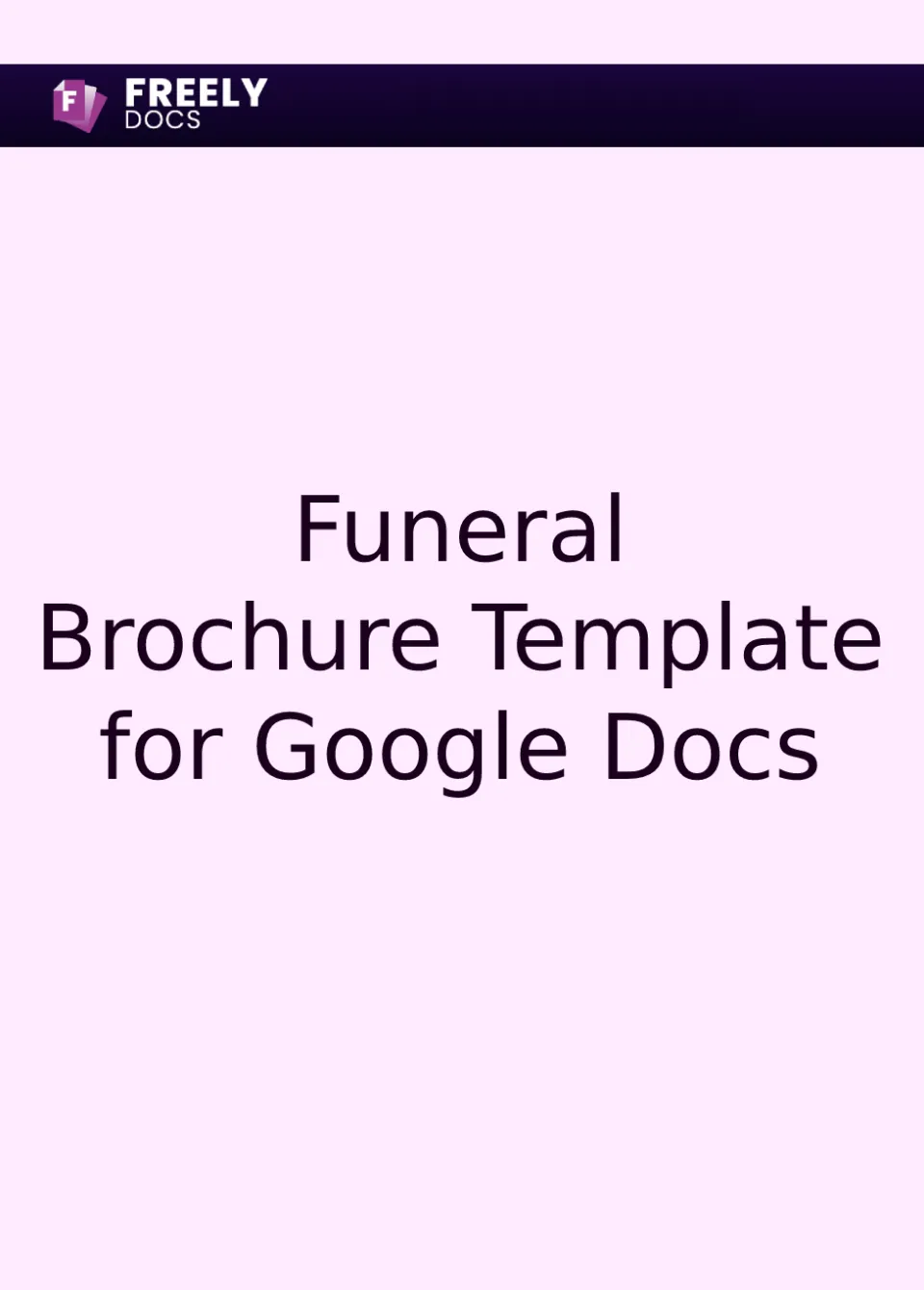 Funeral Brochure Template For Google Docs