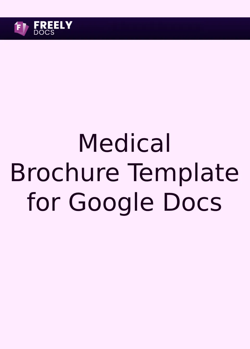 Medical Brochure Template For Google Docs