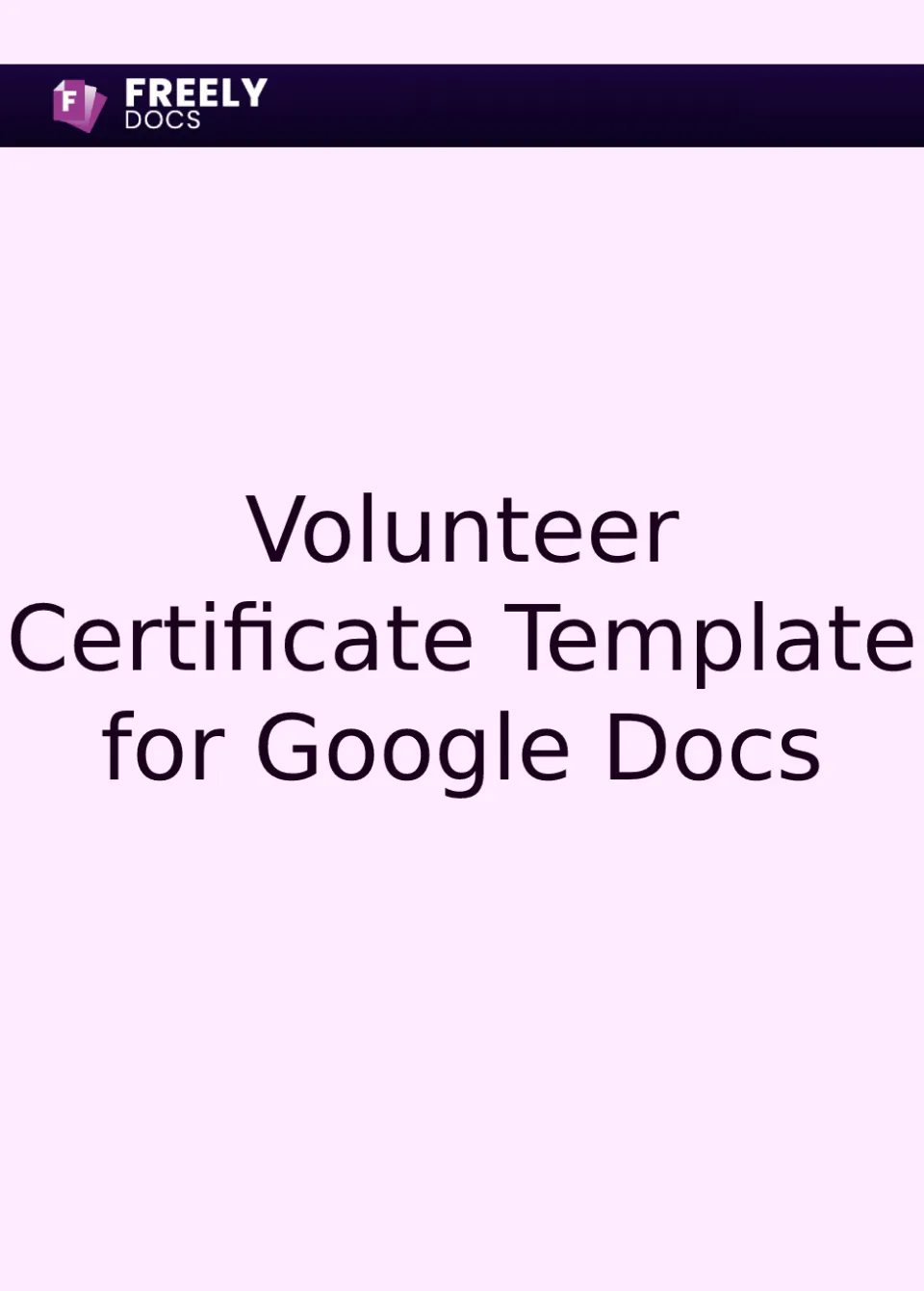 Volunteer Certificate Template For Google Docs