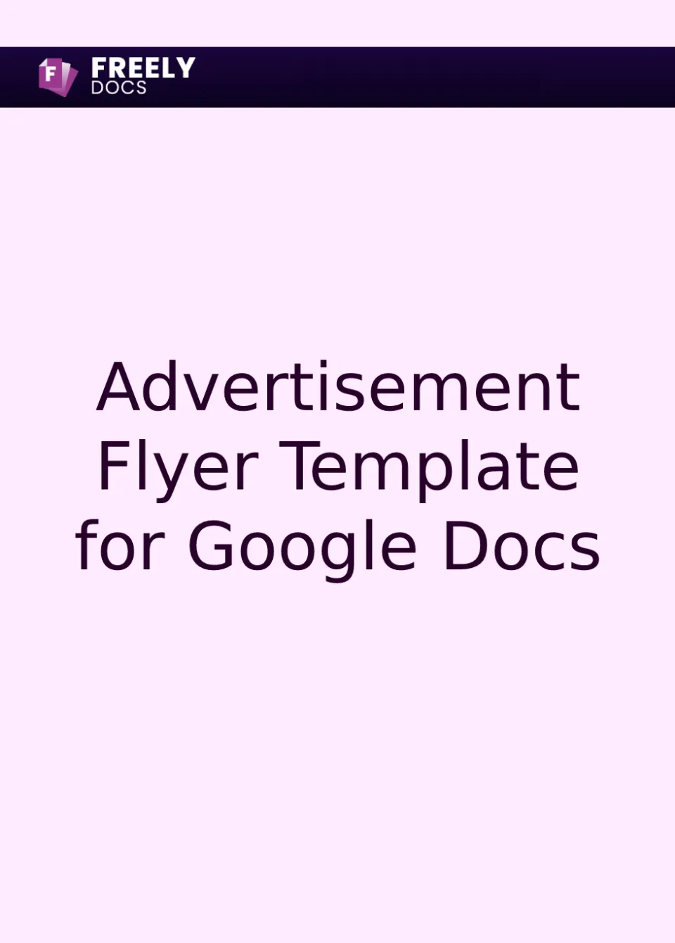 Advertisement Flyer Template For Google Docs