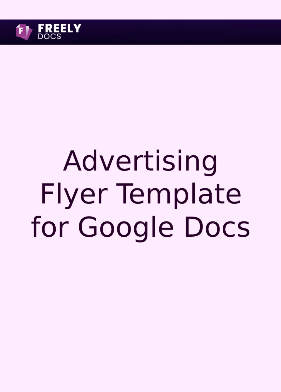 Advertising Flyer Template For Google Docs
