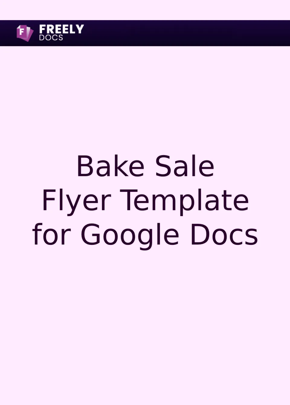 Bake Sale Flyer Template For Google Docs