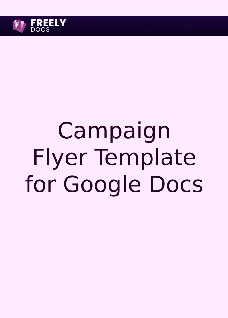 Campaign Flyer Template For Google Docs