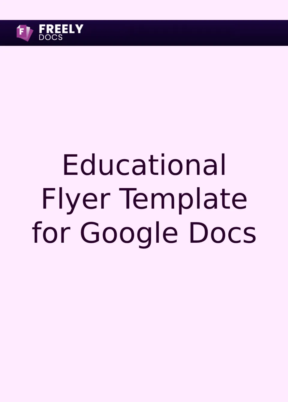 Educational Flyer Template For Google Docs