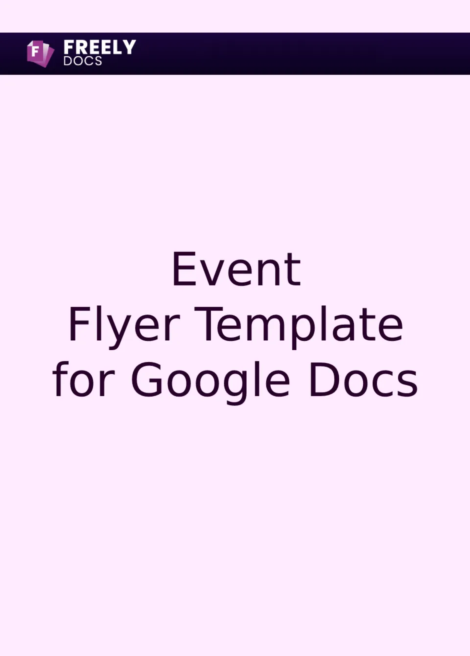 Event Flyer Template For Google Docs