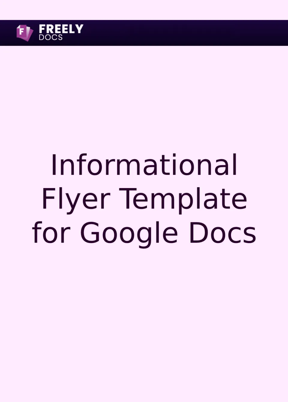 Informational Flyer Template For Google Docs