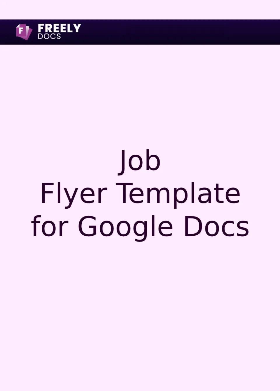 Job Flyer Template For Google Docs