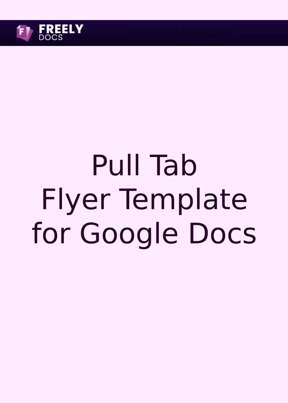 Pull Tab Flyer Template For Google Docs