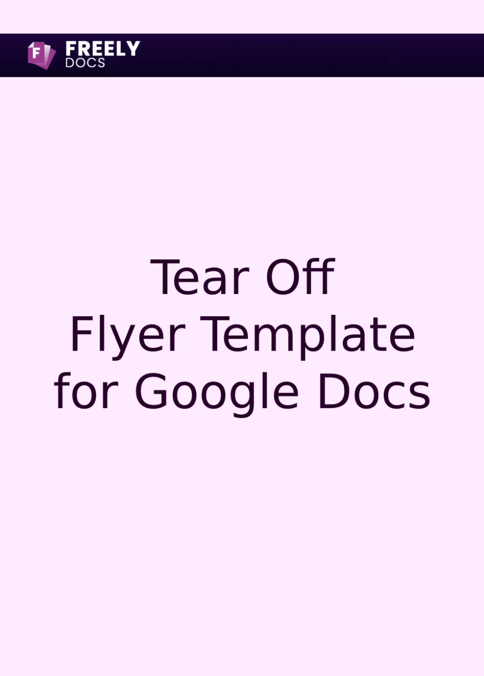 Tear Off Flyer Template For Google Docs