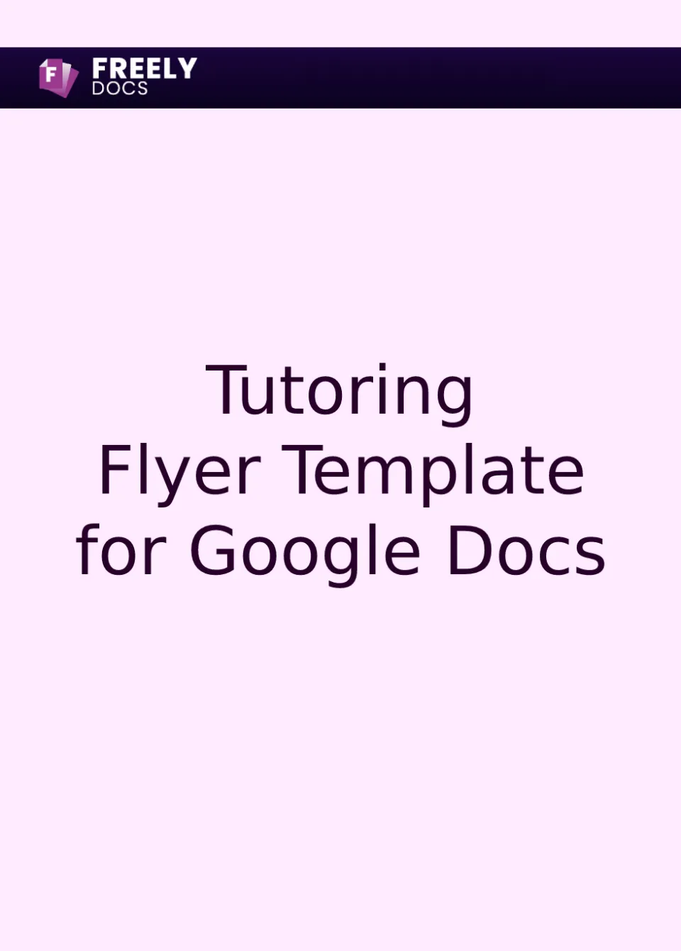 Tutoring Flyer Template For Google Docs