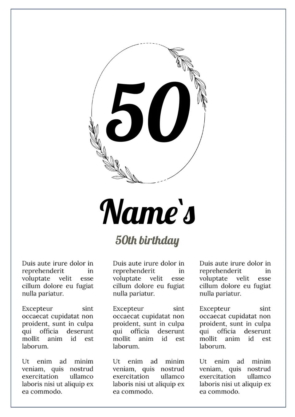50th Birthday Newspaper Template