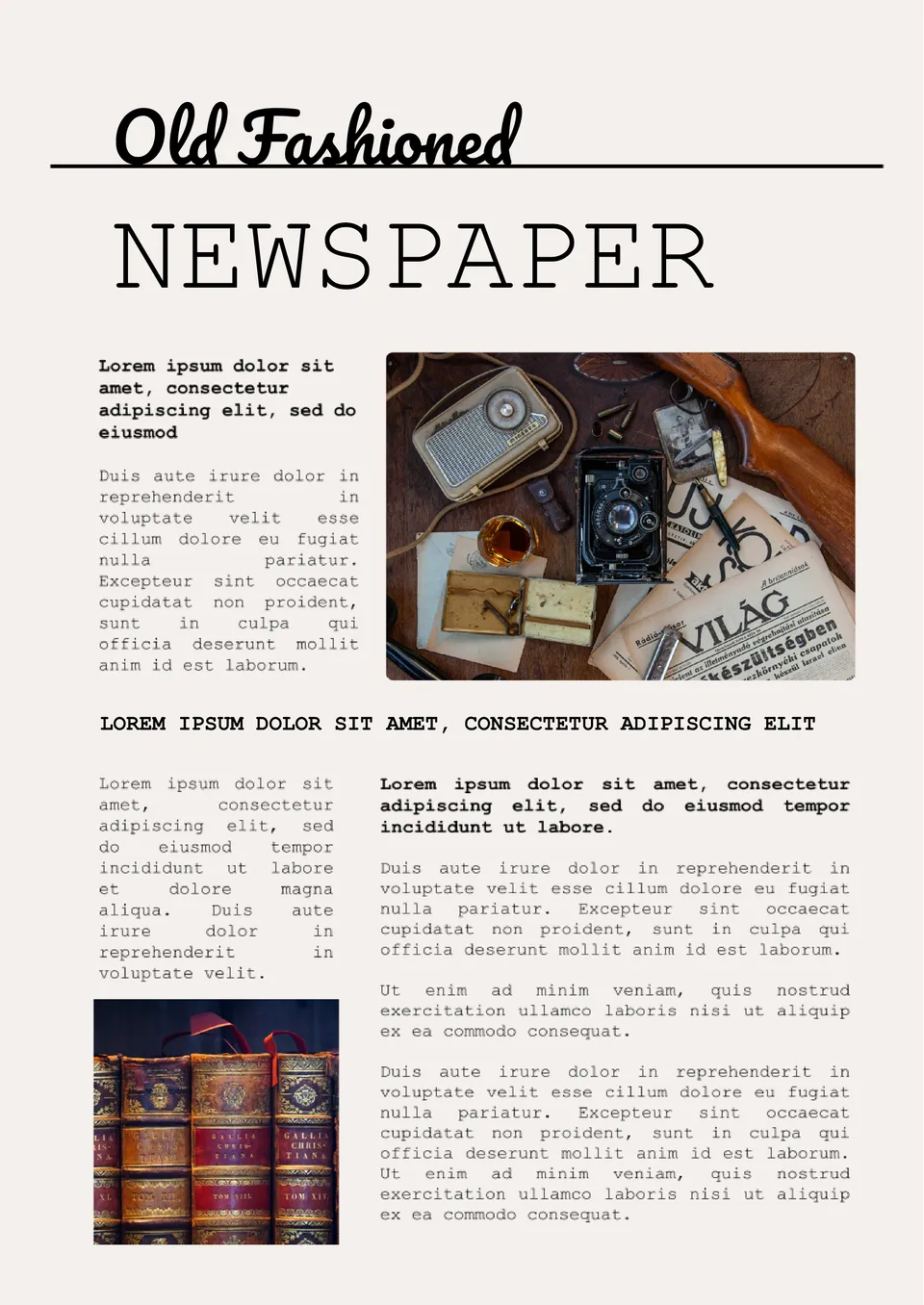 Old Fashioned Newspaper Template