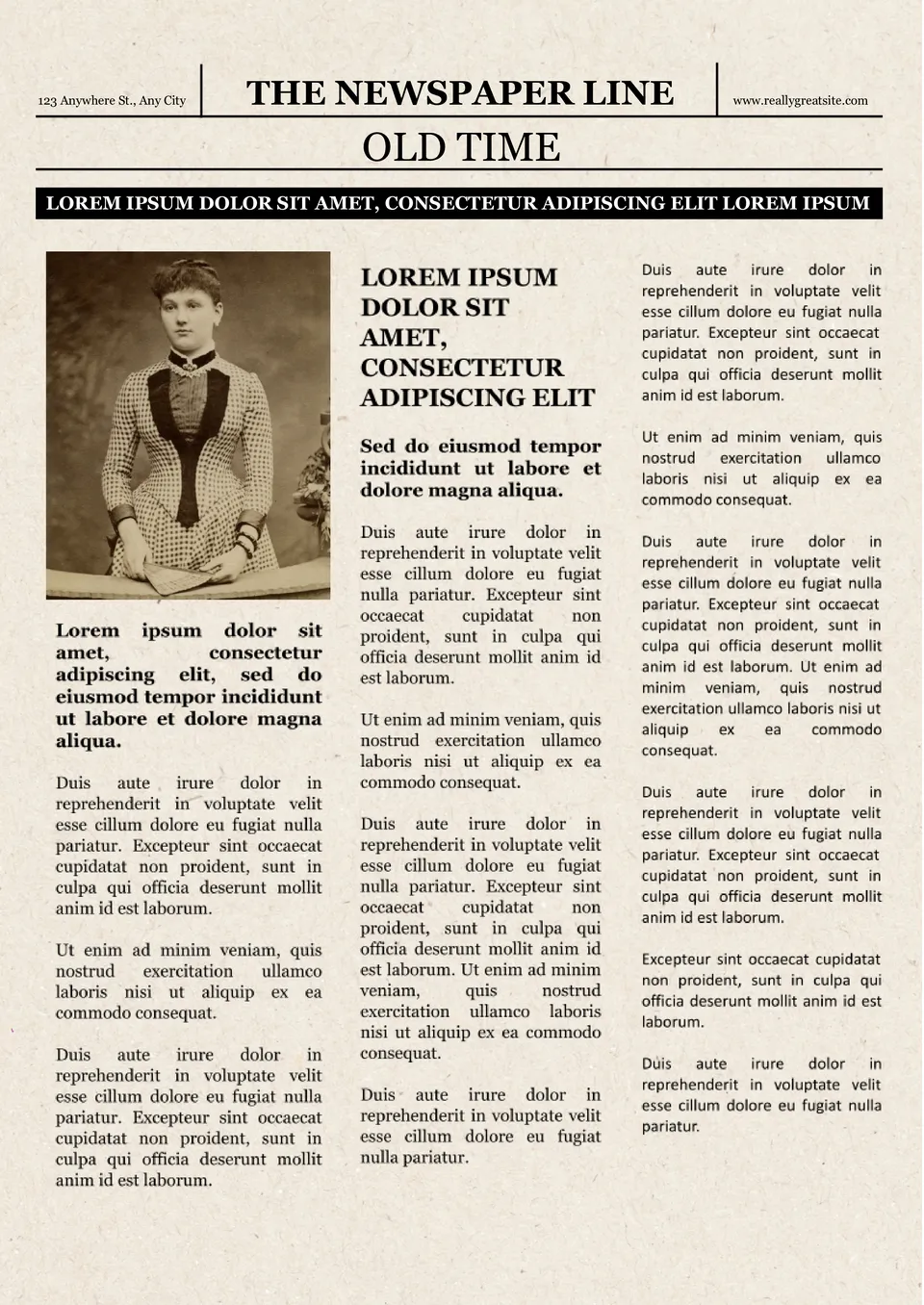 Old Time Newspaper Template