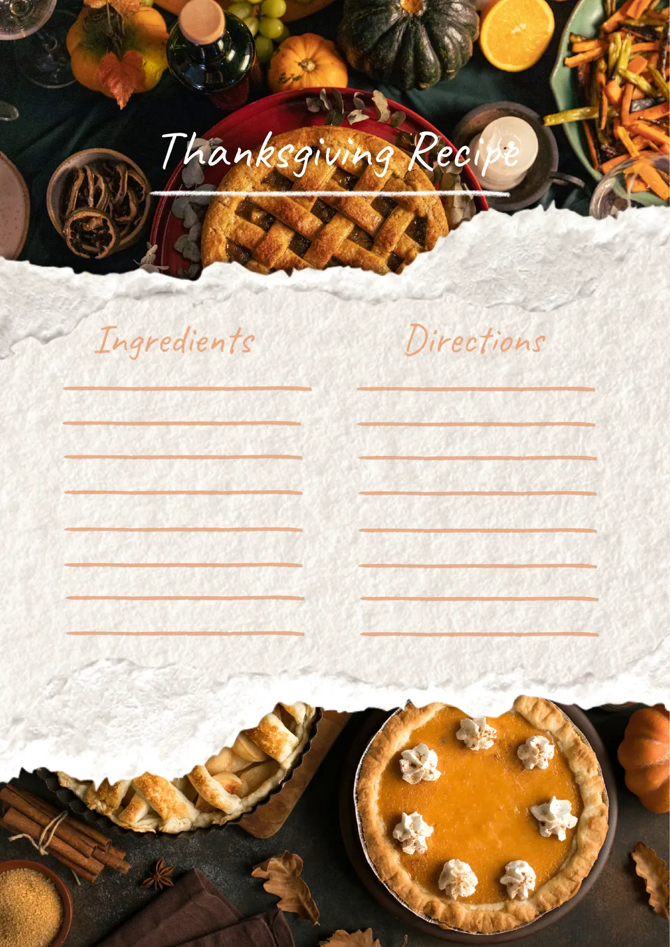 Thanksgiving Recipe Template