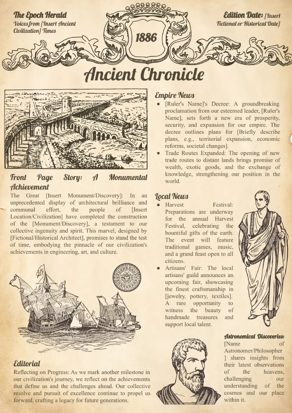 Ancient Newspaper Template